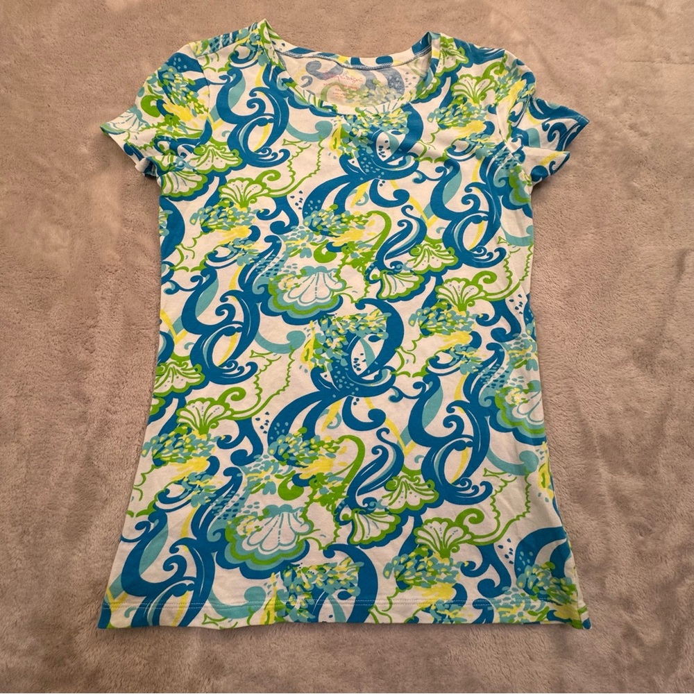 Lilly Pulitzer Karrie Top in Seahorse Shell Swirl Xs